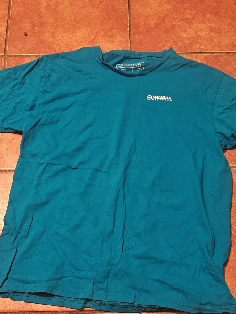 Magellan Outdoors Teal Short-Sleeve Crewneck Tee for Men